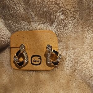 Elegant Gold and Black Earrings